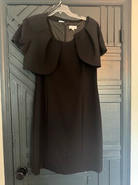 Calvin Klein Black Midi Shift Dress with Cropped Bolero